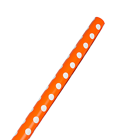 JAM Paper® Wrapping Paper, Polka Dot, 25 Sq Ft, Orange & White