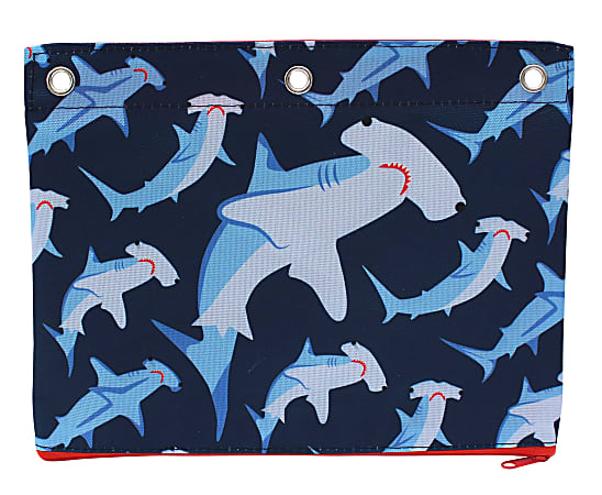 Office Depot® 3-Ring Pencil Pouch, 7" x 9-13/20", Shark