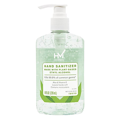 Highmark&reg; Hand Sanitizer With Aloe, Floral Scent, 8 Oz, Green