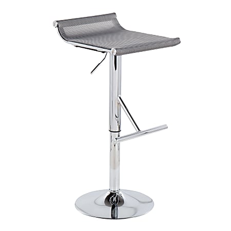 LumiSource Mirage Ale Contemporary Adjustable Bar Stool, Chrome/Silver