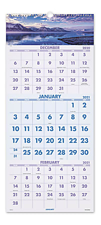 AT-A-GLANCE® 14-Month Scenic Wall Calendar, 12" x 27", Multicolor, December 2020 To January 2022, DMW50328