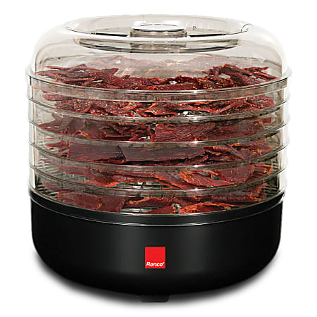 Ronco 5-Tray Beefy Jerky Machine With Kit, 11-1/4” x 13-1/4”, Black