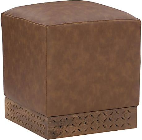 Powell Harper Square Ottoman, Brown