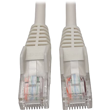 Tripp Lite Cat5e 350 MHz Snagless Molded (UTP) Ethernet Cable (RJ45 M/M) PoE White 5 ft. (1.52 m) - Category 5e for Network Device, Router, Switch, Printer, Server - 128 MB/s - Patch Cable - 5 ft - 1 x RJ-45 Male Network - 1 x RJ-45 Male Network