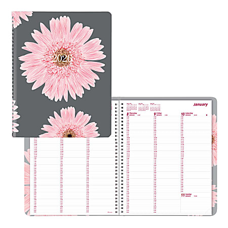 2026 Brownline® Essential Weekly Appointment Planner, 11" x 8-1/2", 50% Recycled, Pink Daisy, January To December, CB950G.05