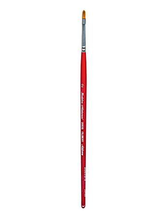 Silver Brush Golden Natural Series Paint Brush 2003S, Size 2, Filbert, Natural and Synthetic Blend, Red