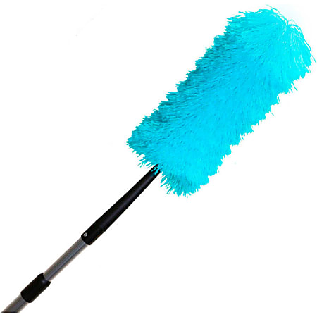 Ocedar Commercial MaxiPlus Microfiber Duster Heads And Extension Handles, 68", Blue, Case Of 12