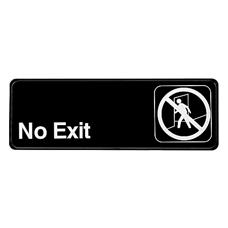 Alpine No Exit Signs, 3" x 9", Black, Pack Of 15 Signs