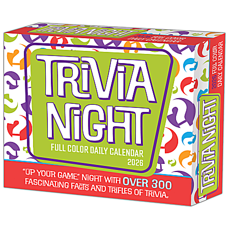 2026 Willow Creek Press Page-A-Day Daily Desk Calendar, 6-1/4" x 5-1/2", Trivia Night, January To December, 54468