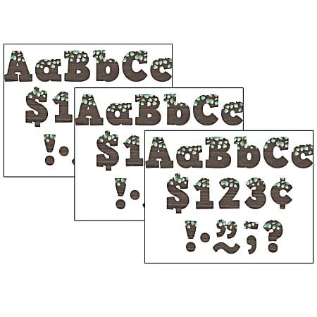 Teacher Created Resources 4" Letters, Eucalyptus, 230 Pieces Per Pack, Set Of 3 Packs