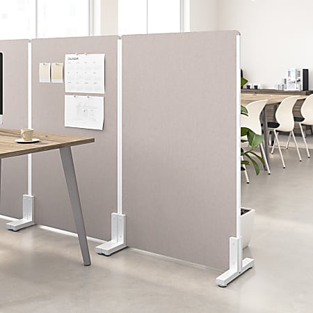 WorkPro® Motiva Freestanding Privacy Screen, 54-7/8”H x 34-1/8”W x 15”D, Warm Beige, Standard Delivery