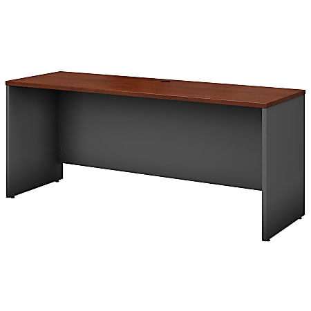 Bush Business Furniture Components Credenza Desk 72"W x 24"D, Hansen Cherry/Graphite Gray, Premium Installation