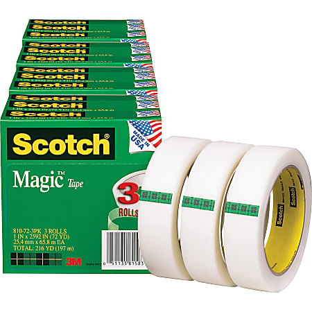 Scotch® Magic™ Tape, 1" x 216&#x27;, Matte Clear,