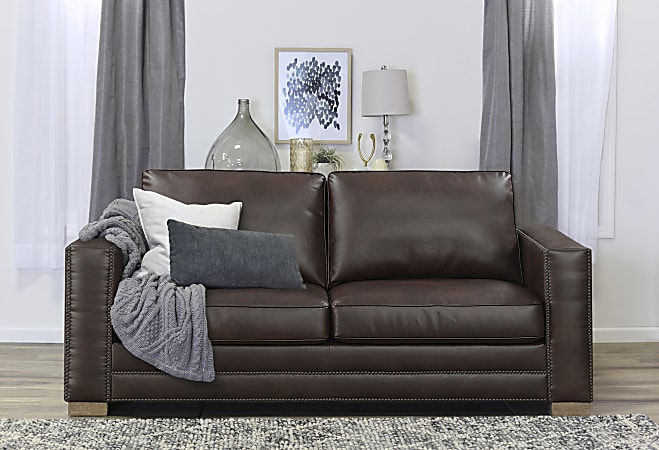 serta r mason bonded leather sofa in brown