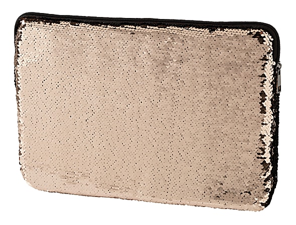 Office Depot® Brand Sequined Sleeve For 13.3" Laptops, 13.78" x 9.85", Rose Gold, DX170287-1
