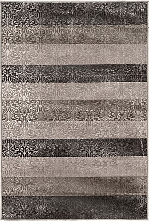 Linon Banyon Area Rug, 8' x 10-1/4', Harmon Stripes Gray/Black