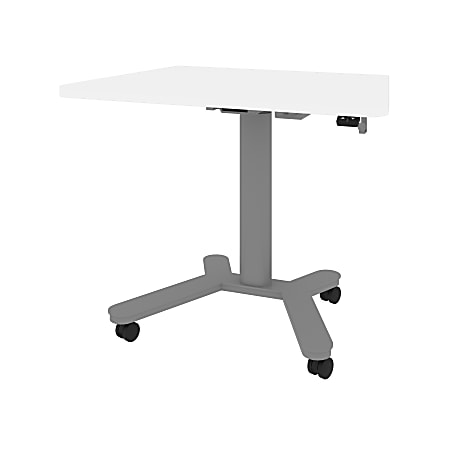 Bestar Universel Electric 36"W Small Standing Desk, White
