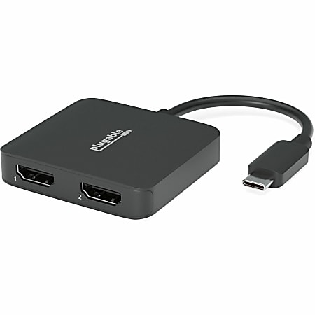 Plugable USB C to HDMI Adapter for Dual Monitors 4K 60Hz, Driverless - USBCMSTH2