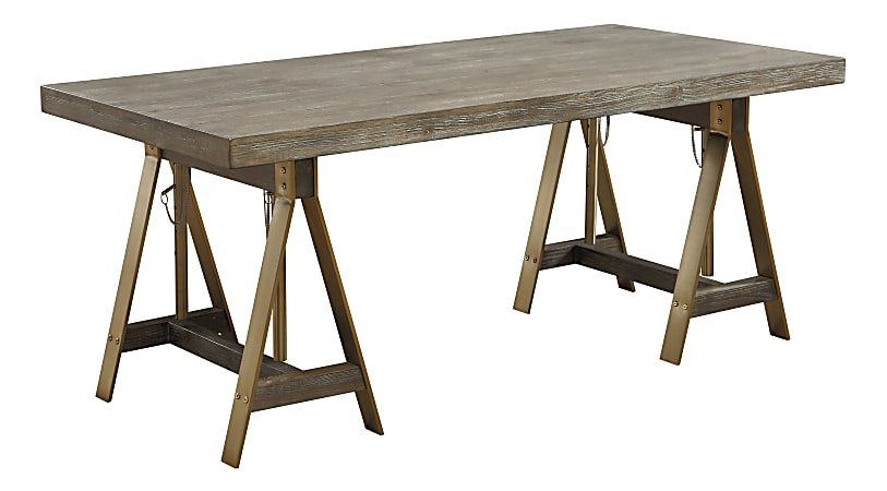 Coast to Coast Adjustable Dining Table/63"W Writing Desk, Biscayne Weathered