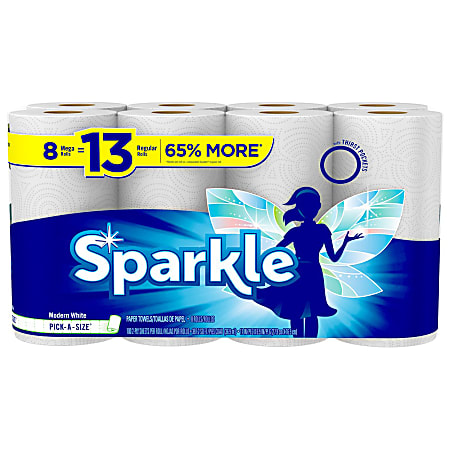 Sparkle® Pick-A-Size® 2-Ply Paper Towels, 100 Sheets Per Roll, Pack Of 8 Rolls