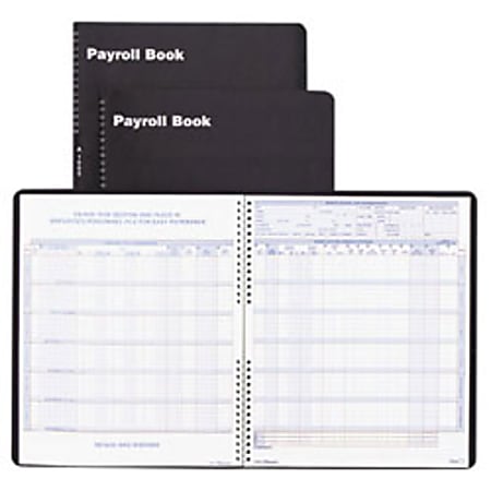 Blueline Payroll Books - Payroll Book, For 20 Employees, English, 12-1/4"x10", Black