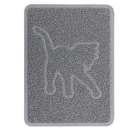 Gibson Everyday Pet Elements Cat Silhouette Place Mat, 18-1/2" x 13-13/16", Gray
