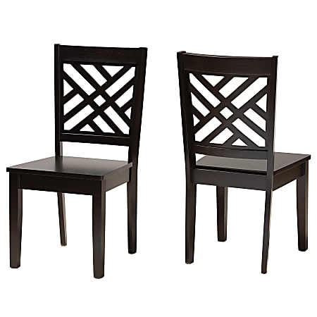 Baxton Studio Caron Dining Chairs, Dark Brown, Set