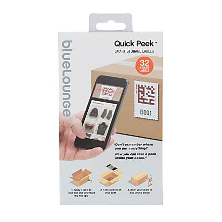 Bluelounge Quick Peek Self Adhesive Smart Labels 2 12 x 1 34 ...