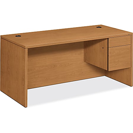 HON® 10500 66"W Workstation Computer Desk, Left Return, Harvest Cherry