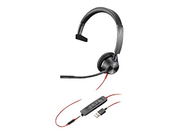 Plantronics Poly Blackwire 3315  Microsoft Teams  3300 Series  headset  on ear  wired  USB, 3.5 mm jack  Certified for Microsoft Teams
