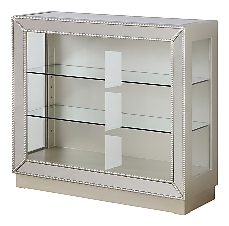 Coast to Coast 3-Shelf Mirrored Bookcase, Elsinore Champagne
