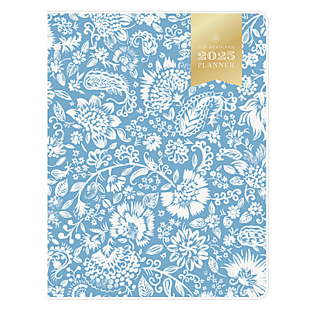 2025 Day Designer Monthly Planning Calendar, 8-1/2" x 11", Laila Blue, January To December, 148825