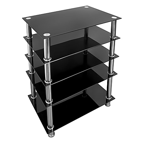 Mount-It! MI-8671 5-Tier TV Stand, 31"H x 26"W x 15-1/2"D, Black