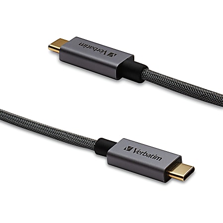 Verbatim USB-C™ to USB-C Cable - 47 in. Braided Black - 47 in. Braided Black