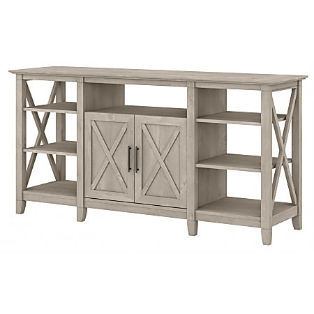 Bush Furniture Key West Tall TV Stand For 65" TVs, Washed Gray, Standard Delivery