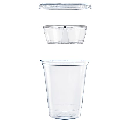Dart® PET Cups With Single-Compartment Insert, 12 Oz, Clear, Pack Of 500 Cups