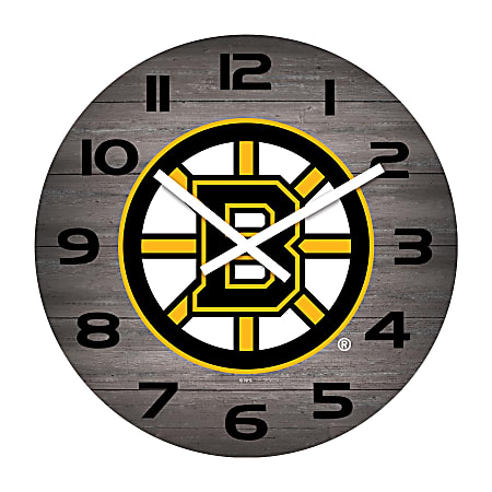 Imperial NHL Weathered Wall Clock, 16”, Boston Bruins