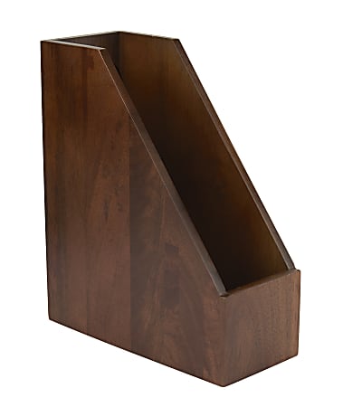 Realspace Wooden Business Card Holder 1 H x 4 W x 1 34 D Walnut - Office  Depot