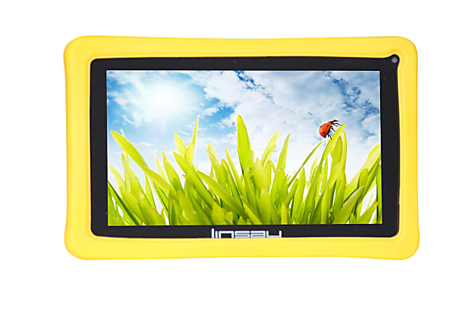 LINSAY Kids Quad-Core Dual Cam Wi-Fi Tablet Bundle, 7" Screen, 512MB Memory, 8GB Storage, Android 4.4 KitKat