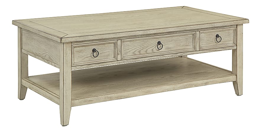 Coast To Coast Summerville Lift-Top Cocktail Table, 18"H x 48"W x 26"D, Off-White