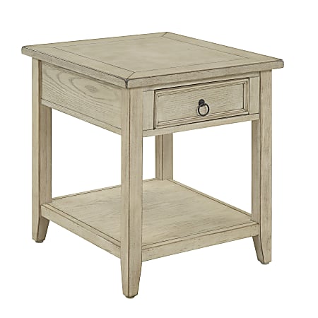 Coast To Coast Summerville 1-Drawer End Table, 24"H x 22"W x 24"D, Off-White