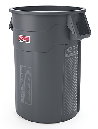 Suncast Commercial 44 Gallon Utility Trash Can Gray