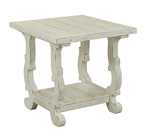 Coast To Coast Orchard Park End Table, 24"H x 26"W x 24"D, White
