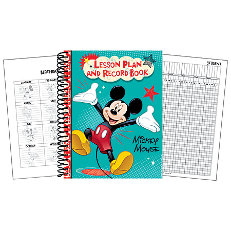 Eureka 40-Week Lesson Plan And Record Books, 8 1/2" x 11", Mickey®, Pack Of 2