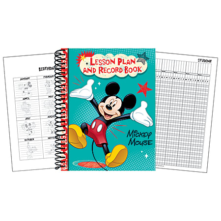 Eureka 40-Week Lesson Plan And Record Books, 8 1/2" x 11", Mickey®, Pack Of 2