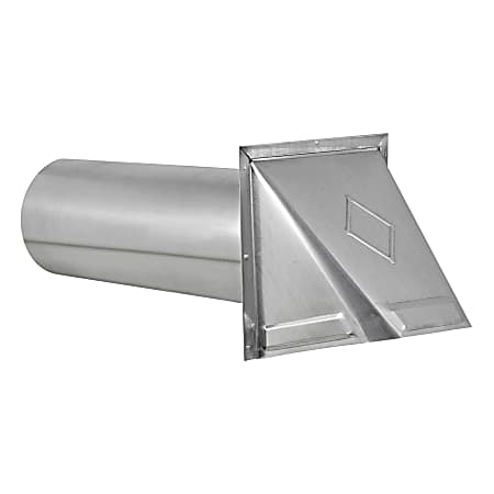 Lambro 4-In. 26-Gauge Galvanized Steel Fresh Air Intake Vent with Wire-Mesh Screen and 11-In. Pipe, No Damper, Silver, 34400GNDMS
