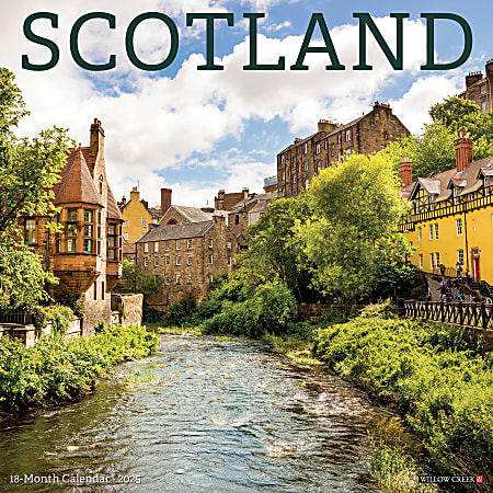 2025 Willow Creek Press Wall Calendar, 12” x 12”, Scotland, January 2025 To December 2025, 46845