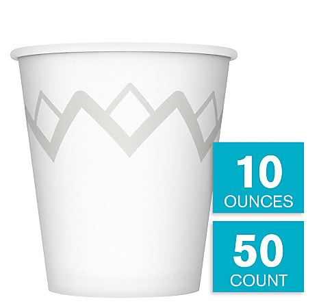 Highmark® Paper Hot Cups, 10 Oz, Printed White, Pack Of 50