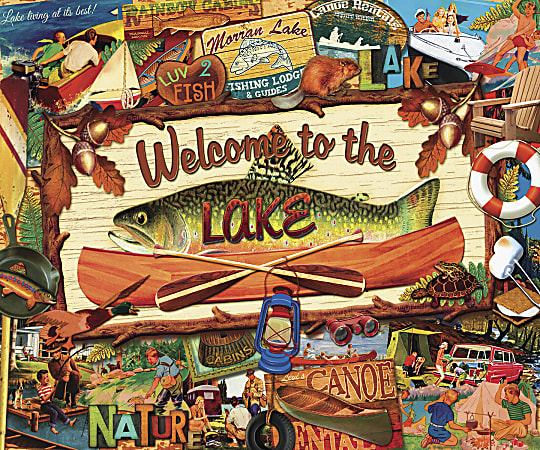 Willow Creek Press 1,000-Piece Puzzle, 26-5/8" x 19-1/4", Welcome To The Lake