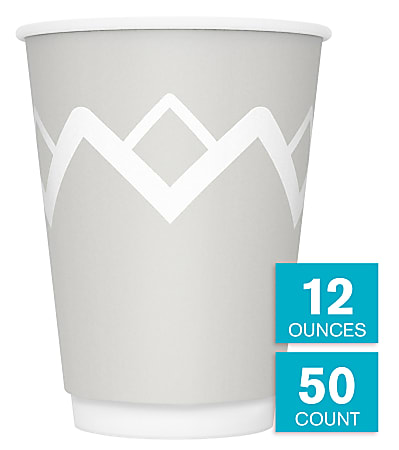 Highmark Insulated Hot Cups 12 Oz 42percent Recycled GrayWhite Pack Of ...